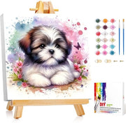 Kit di pittura per bambini con tela ingiallita 20x20 cm, adatto a bambini da 7 anni in su, set di arte creativa con pennelli e vernici, tema animali
