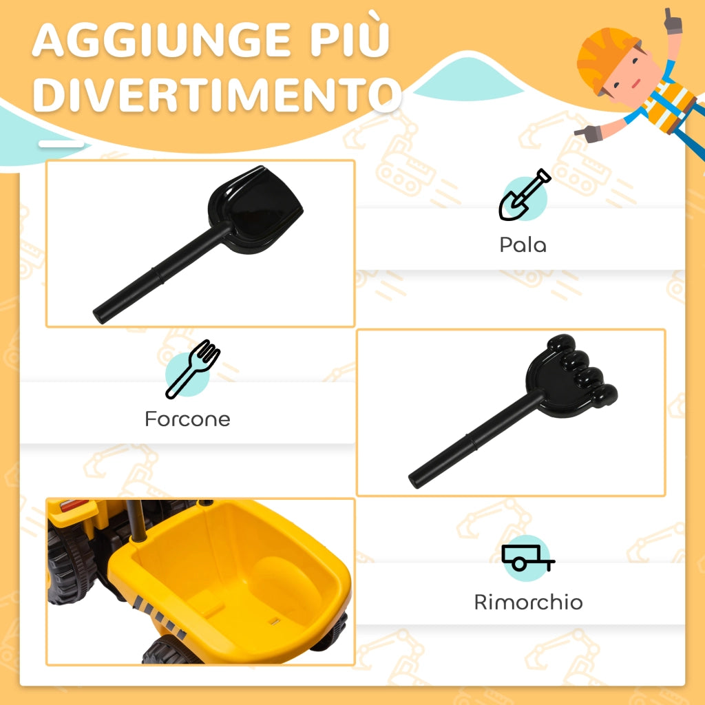 Camion Giocattolo per Bambini ¨C zephmum ¨C Giallo, PP e Metallo, 91x29x44 cm