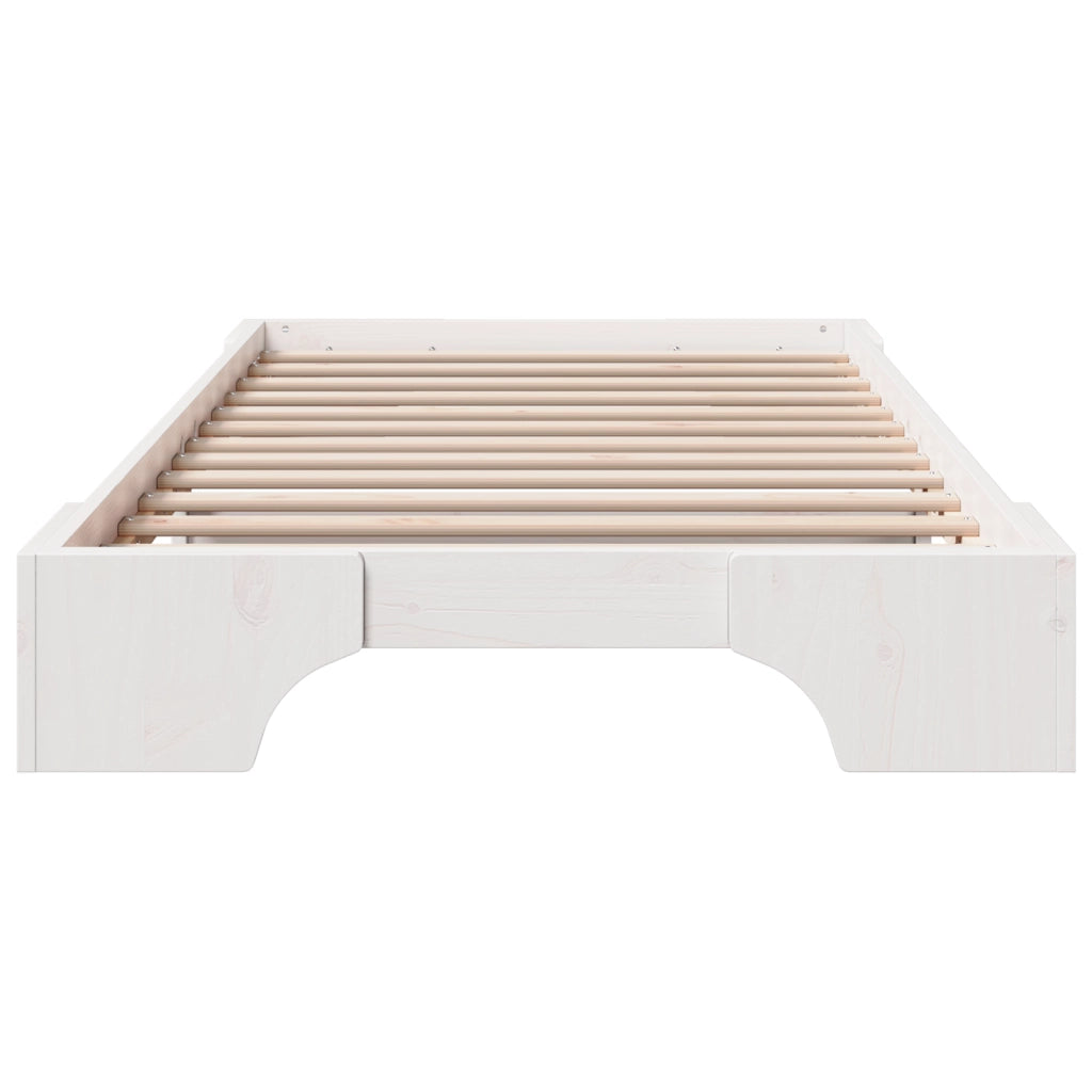 Rete Letto Bianca Legno massello di pino 75 x 190 cm Durevole