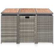 vidaXL Set da Pranzo da Giardino 11 pz Polyrattan e Acacia Antracite