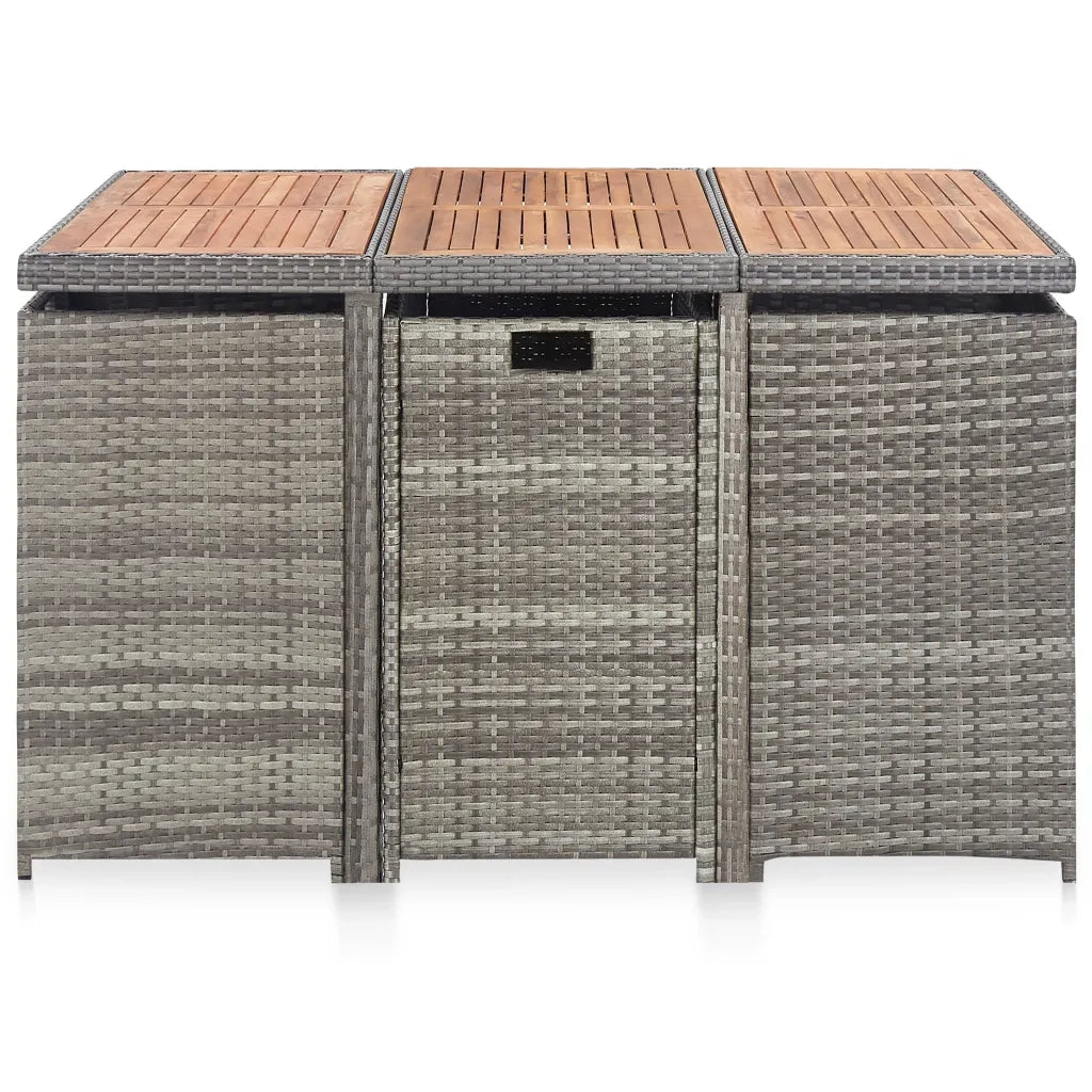 vidaXL Set da Pranzo da Giardino 11 pz Polyrattan e Acacia Antracite