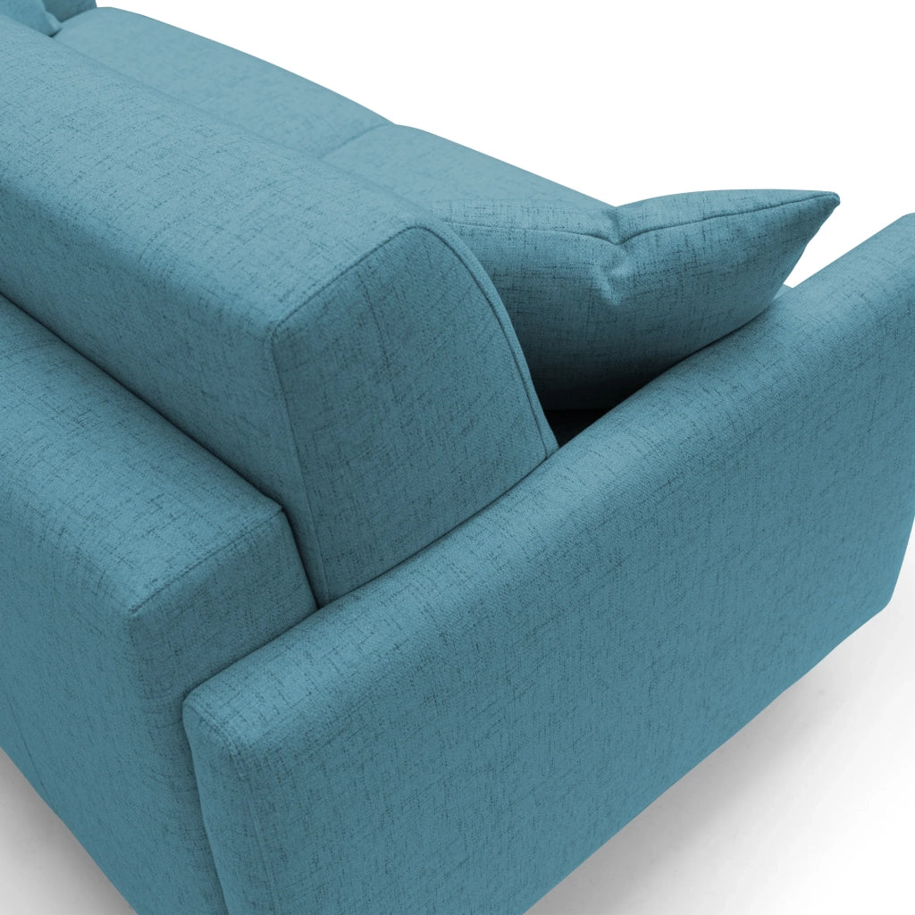 Edgar Divano letto matrimoniale in tessuto felis impermeabile T03 200 cm (mat. 160x197) azzurro