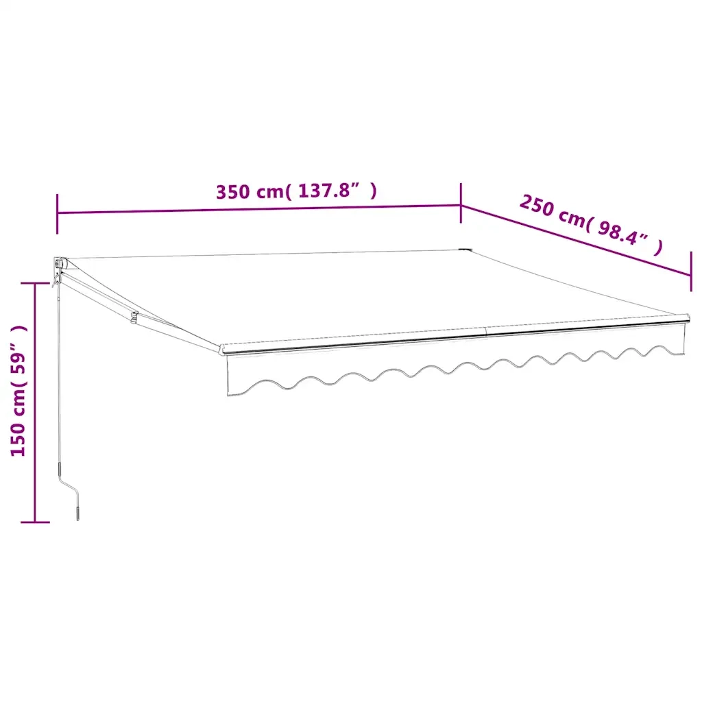 Tenda Sole | Tenda parasole Automatica Retrattile Blu e Bianca 3,5x2,5 m
