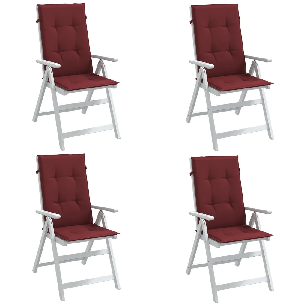 Cuscini Sedia Schiena Alta 4 Rosso Vino Mélange 120x50x4 cm 4002440