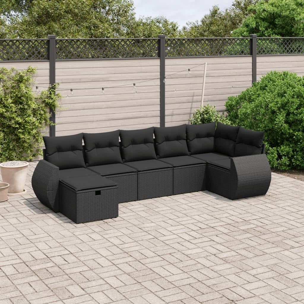 3264121 - Set da pranzo da giardino in rattan sintetico nero, set tavolo e sedie da giardino, tavolo da terrazza e sedie, set da giardino, mobili da giardino