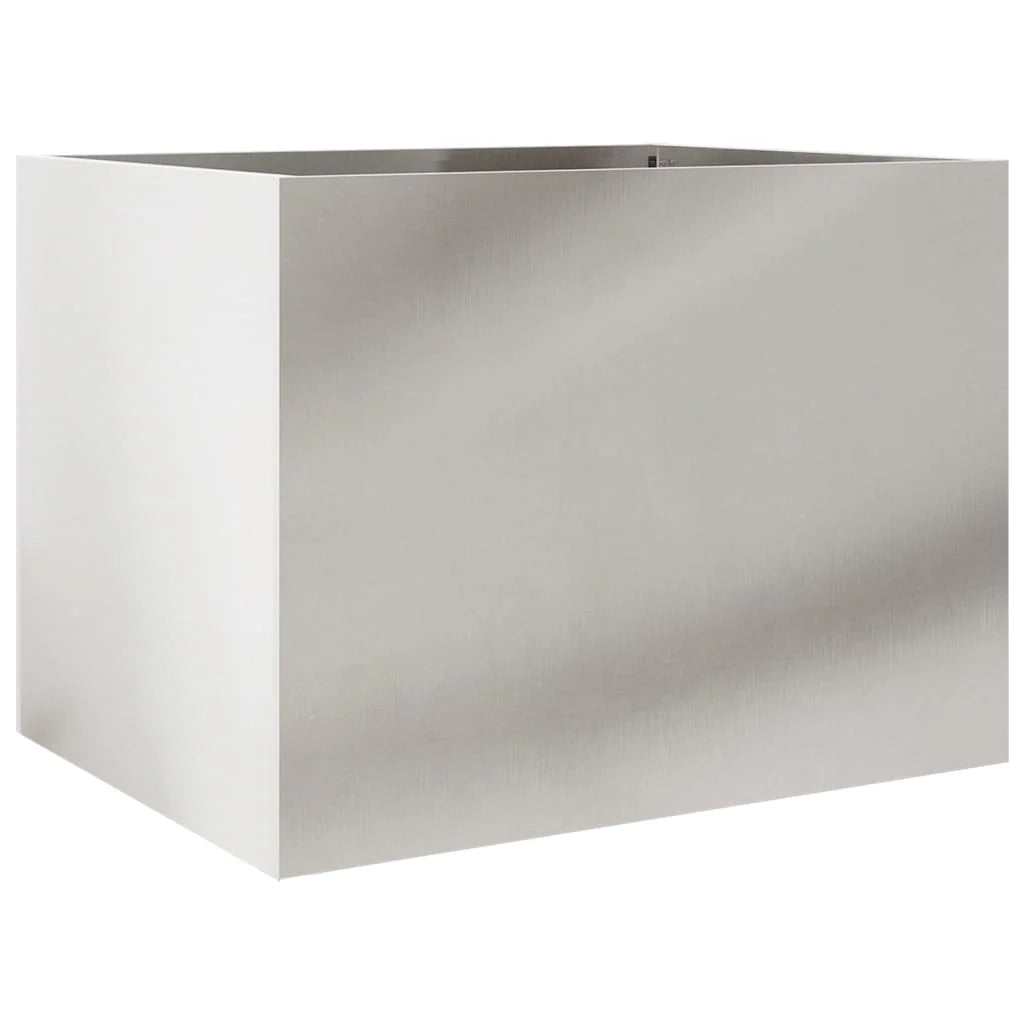 Vassoio per fioriera aiuola rialzata piante fiori terrazza giardino argento 62 x 47 x 46 cm acciaio inossidabile argento 02_0038079