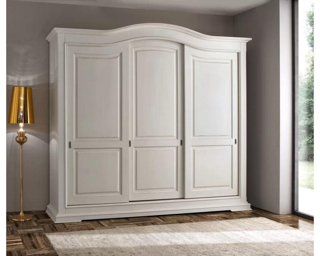 Armadio classico legno bianco 3 porte scorrevoli  294x68x265 - Mobili 2G