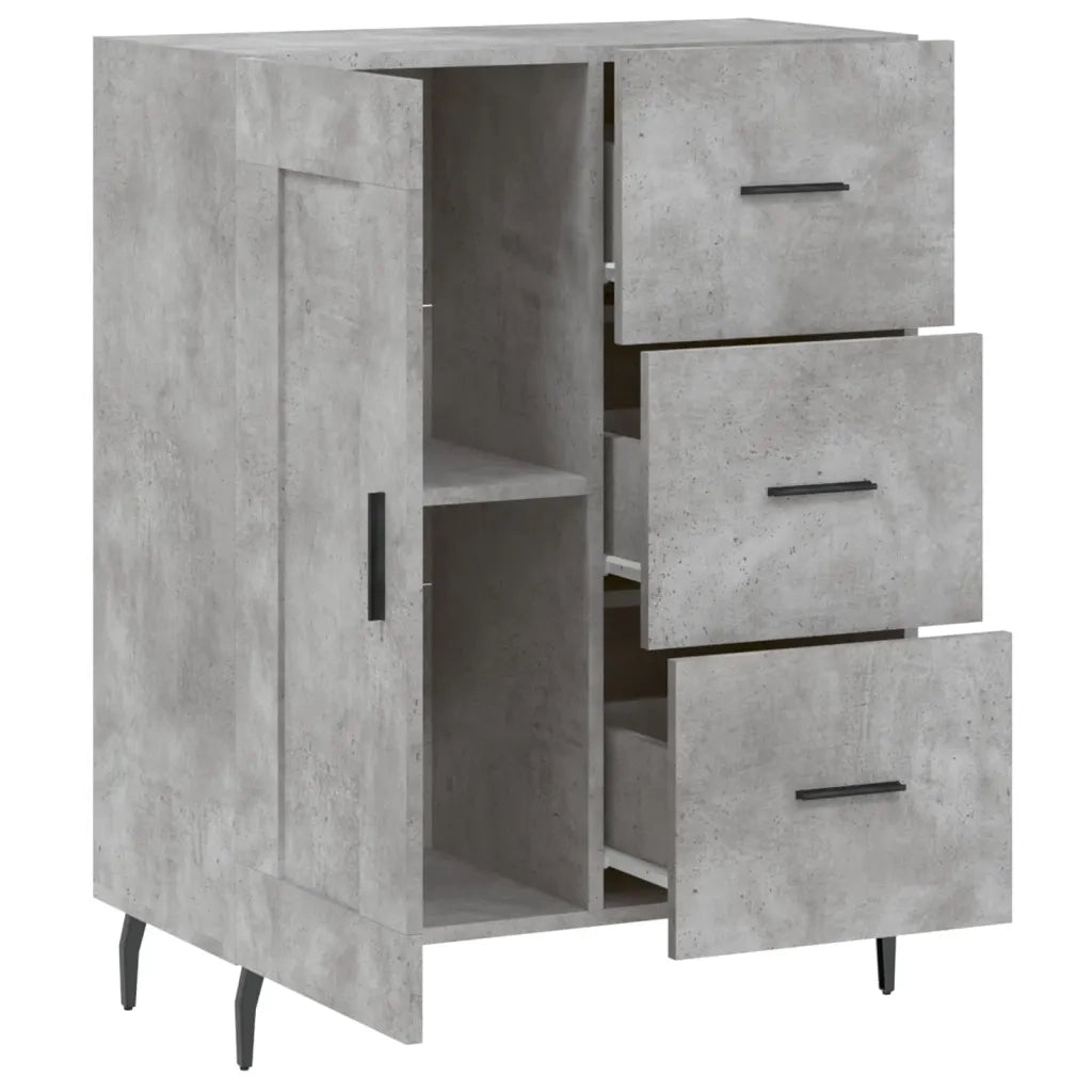 Credenza | Madia | Buffet da pranzo | Armadio da pranzo Grigio Cemento 69,5x34x90 cm in Legno Multistrato