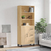 Credenza Rovere Sonoma 69,5x34x180 cm in Legno Multistratocod mxl 125350