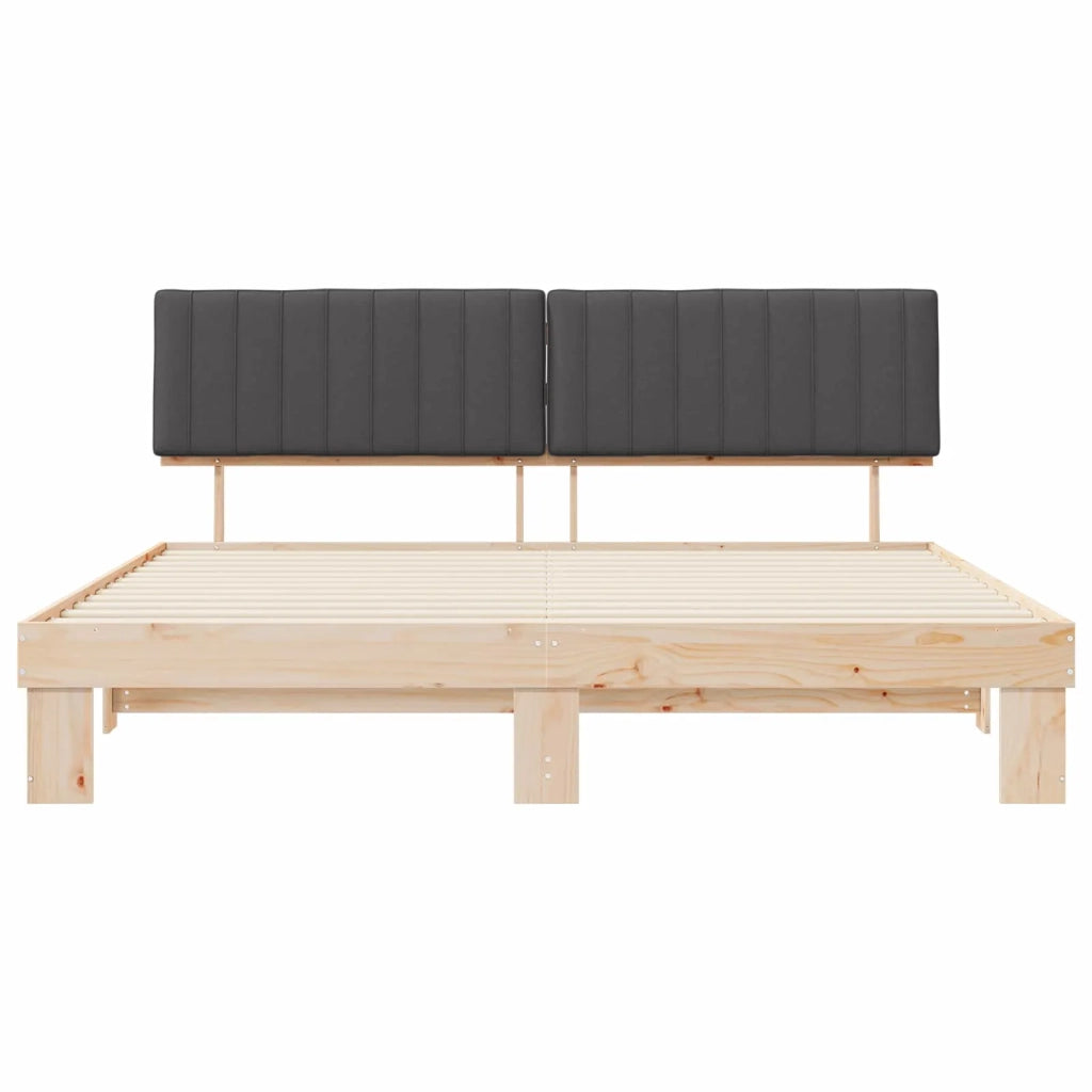 Letto con Testiera Rivestita Grigio scuro 200 x 200 cm 3398095