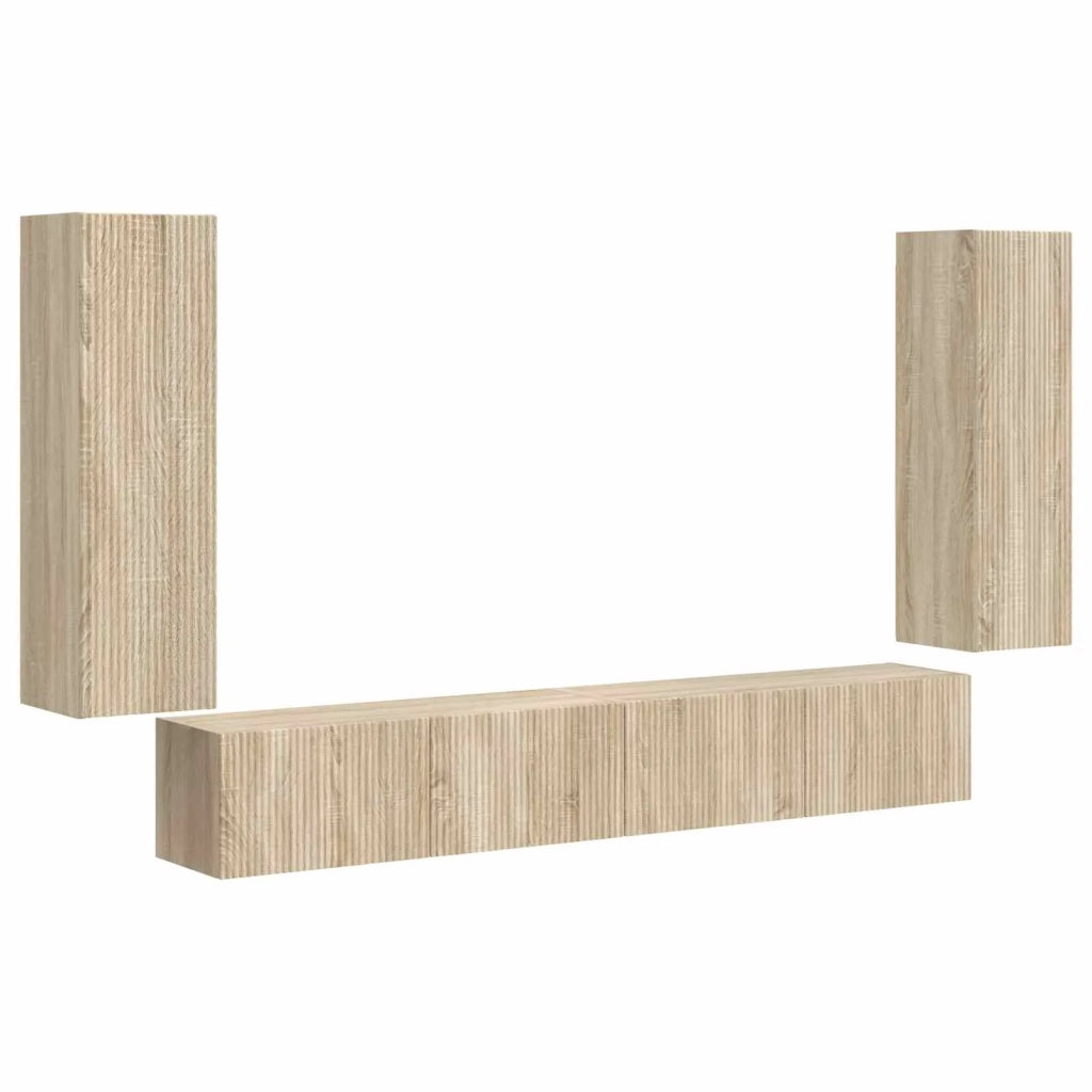 Set di Mobiletto da TV a Parete 4 pcs Rovere Sonoma 3408927