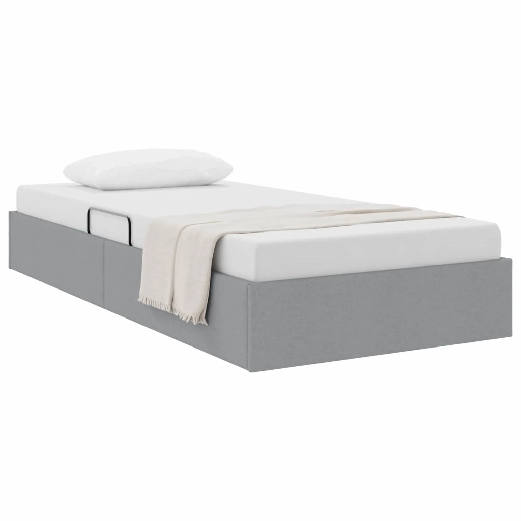 Letto ottomano Grigio chiaro 100 x 200 cm Tessuto 3442802