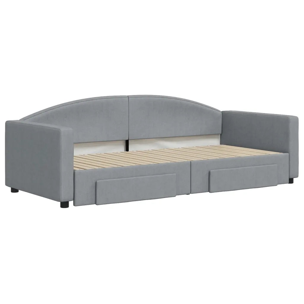 Divano letto | Sof¨¤ letto | Letto singolo Estraibile Cassetti Grigio Chiaro 90x200cm Tessuto