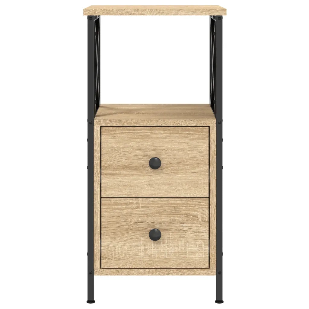 Comodino Rovere Sonoma 34x35,5x70 cm in Legno Multistrato 825945