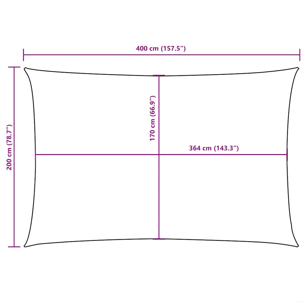 Parasole a Vela Oxford Rettangolare 2x4 m Gialla 135587