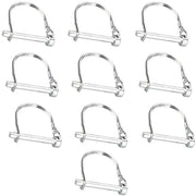 Set di Pernotti di Sicurezza a forma di D da 10 - Pernotti a Koppia in Acciaio di Carbonio - Resistenti alle Sollecitazioni - Resistenti alla Corrosione - 8 x 80 mm - Pernotti di Sicurezza