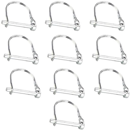 Set di Pernotti di Sicurezza a forma di D da 10 - Pernotti a Koppia in Acciaio di Carbonio - Resistenti alle Sollecitazioni - Resistenti alla Corrosione - 8 x 80 mm - Pernotti di Sicurezza