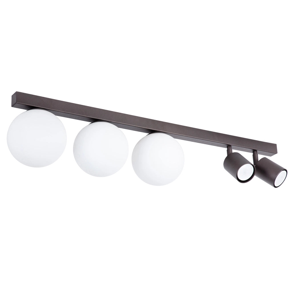 Plafoniera Tavira Sigma marrone 80cm 5 luci G9/GU10