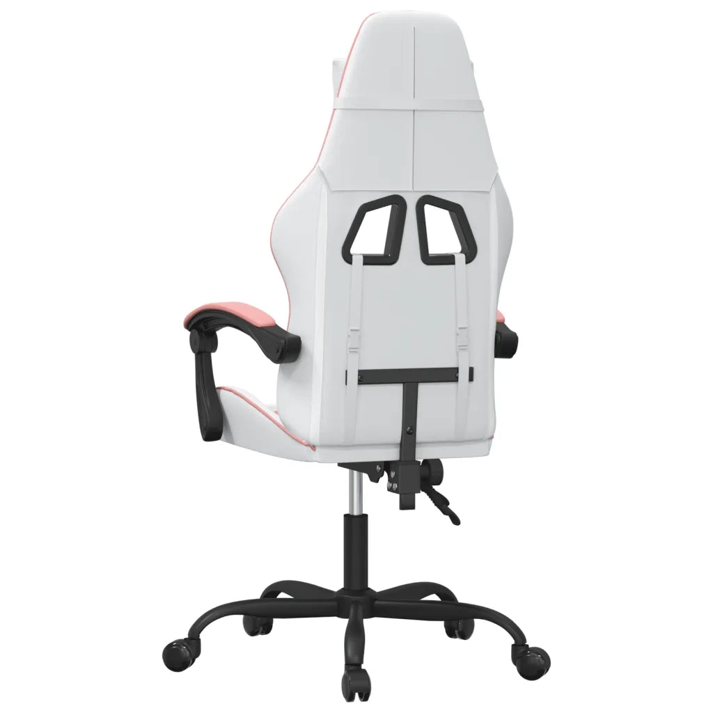 vidaXL Sedia da Gaming Bianco e Rosa in Similpelle