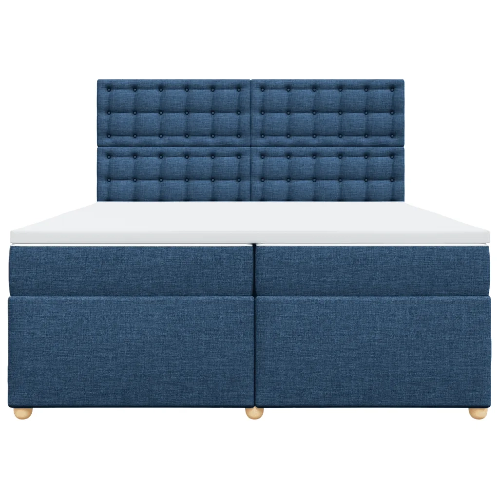 Giroletto a Molle con Materasso Blu 200x200 cm in Tessuto