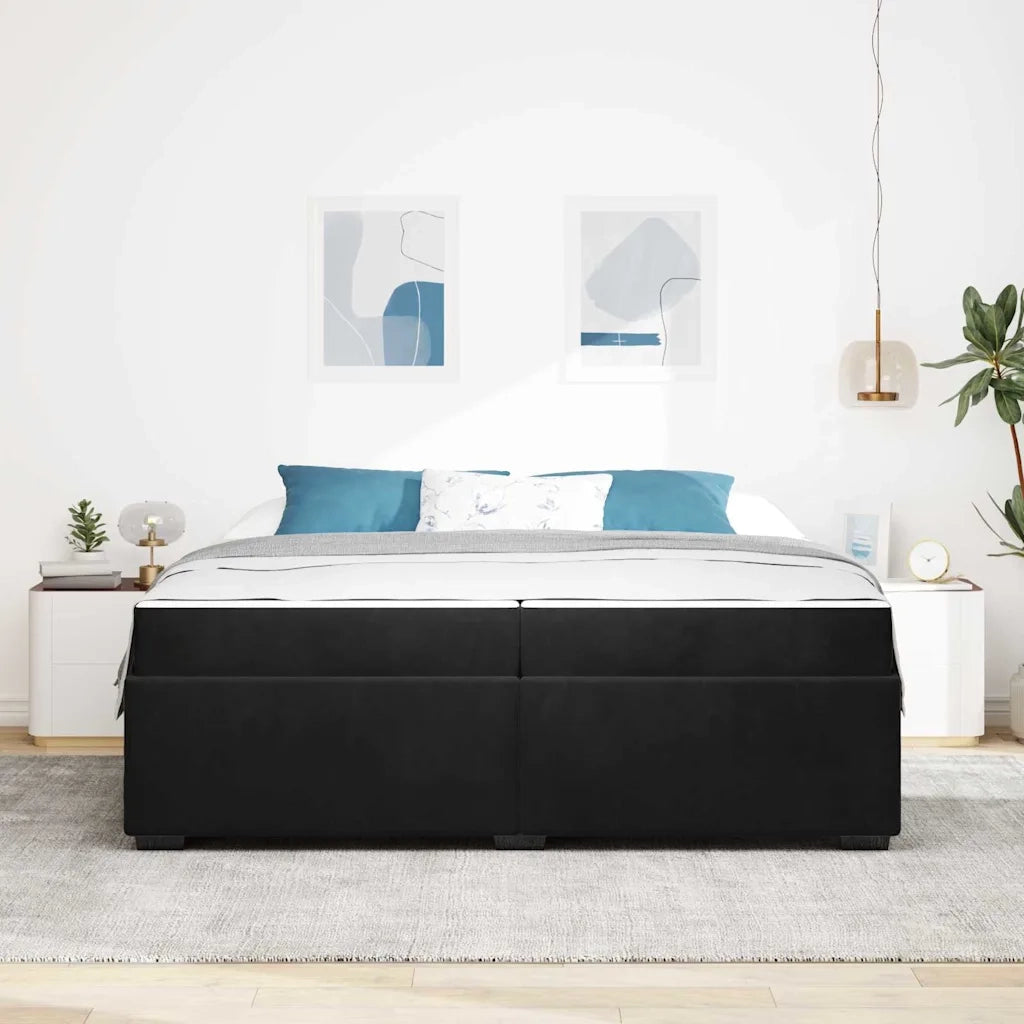 vidaXL Struttura del letto con materasso Nero 200 x 200 cm Velluto