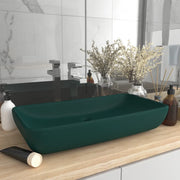 Lavabo Lusso Rettangolare Verde Scuro Opaco 71x38 cm Ceramica cod mxl 43253