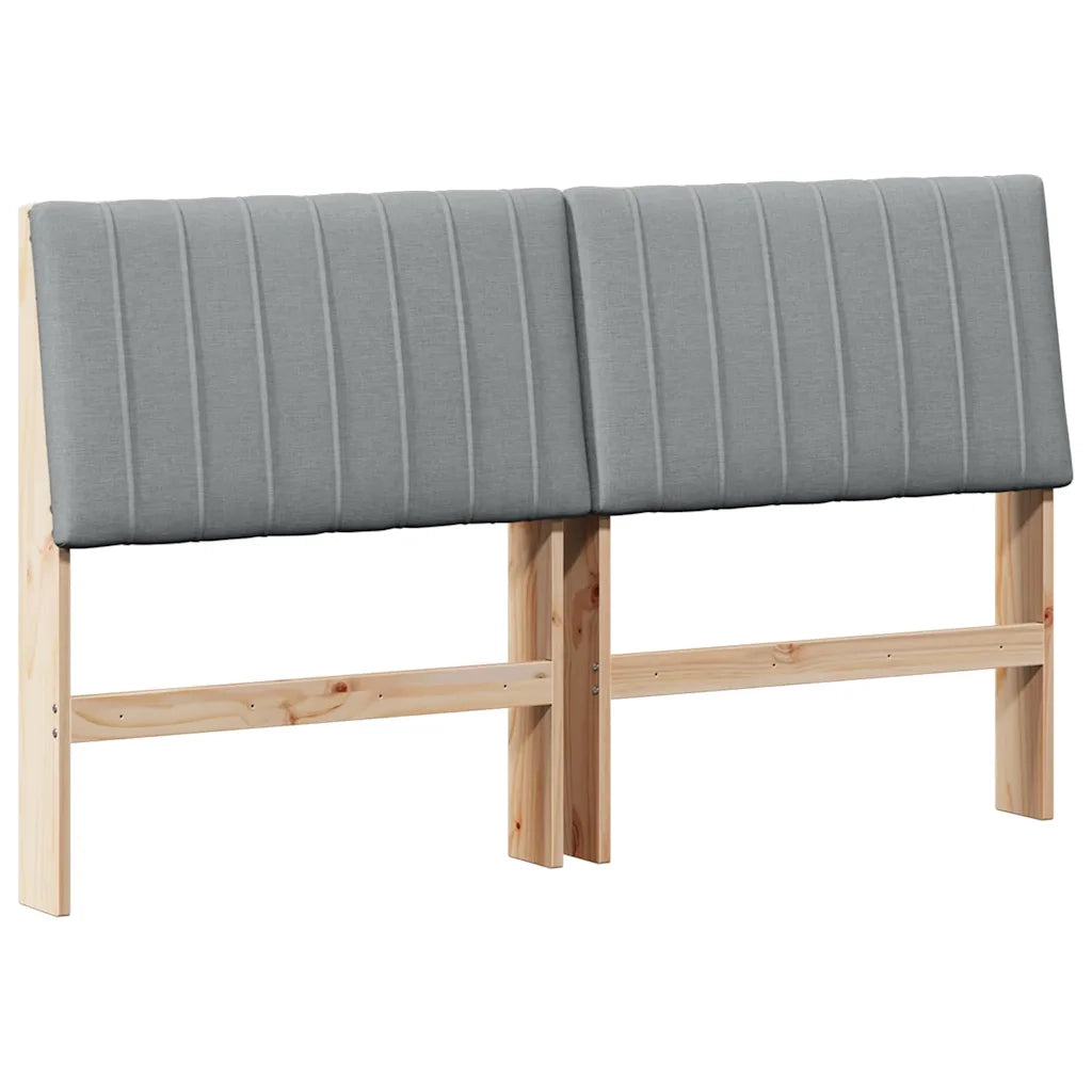 Testiera imbottita Grigio chiaro 160 cm Pino massello 879384