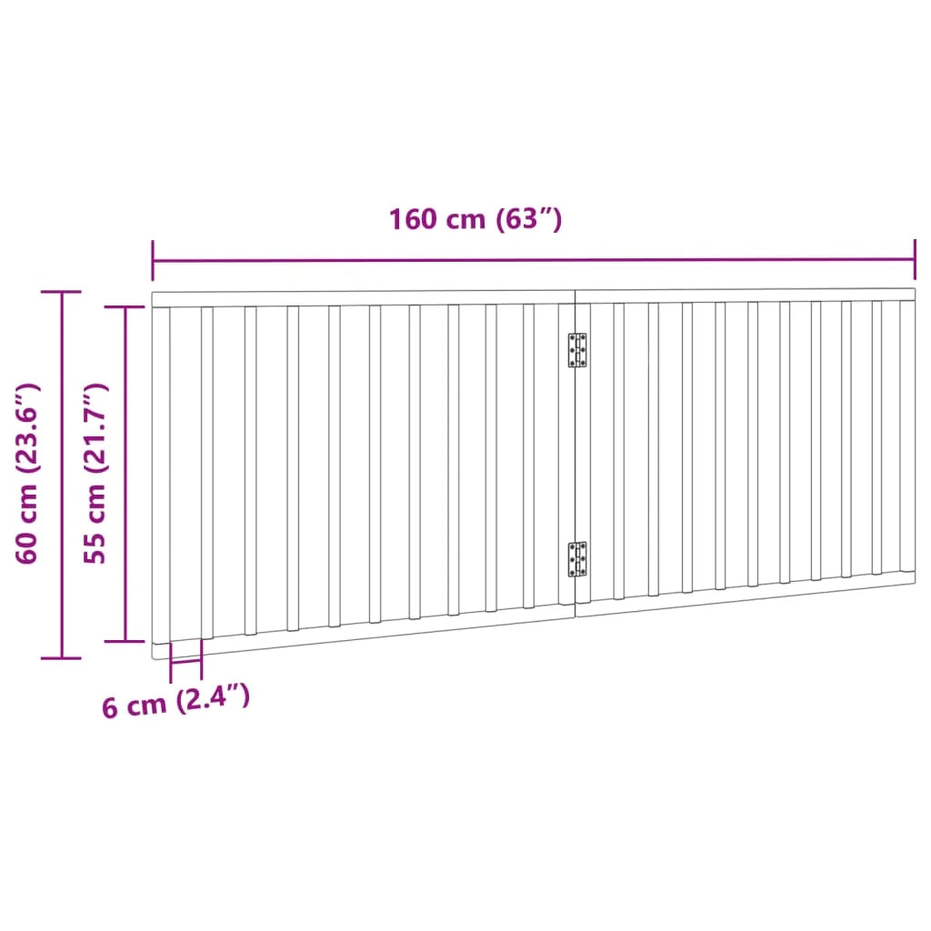 Cancelletto di sicurezza pieghevole per cani 2 pannelli 160 cm legno di pioppo marrone 02_0023045