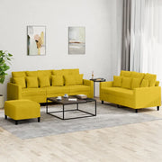 Set di Divani 3 pz con Cuscini giallo in Vellutocod mxl 128145
