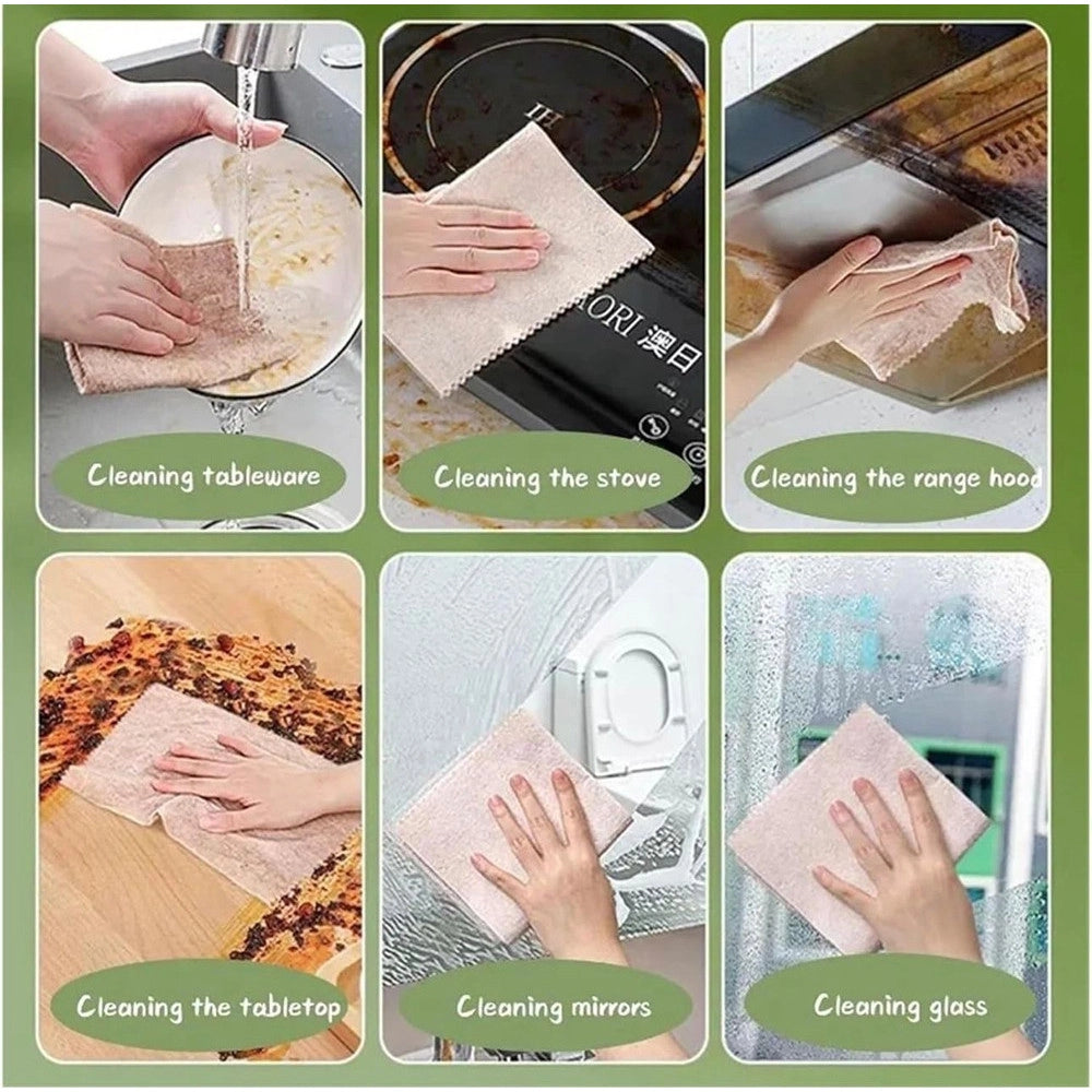 Trade Shop - Set 10 Pz Panni Strofinacci Per Pulizia Vetri Finestre Piatti Cucina Riutilizzabili -