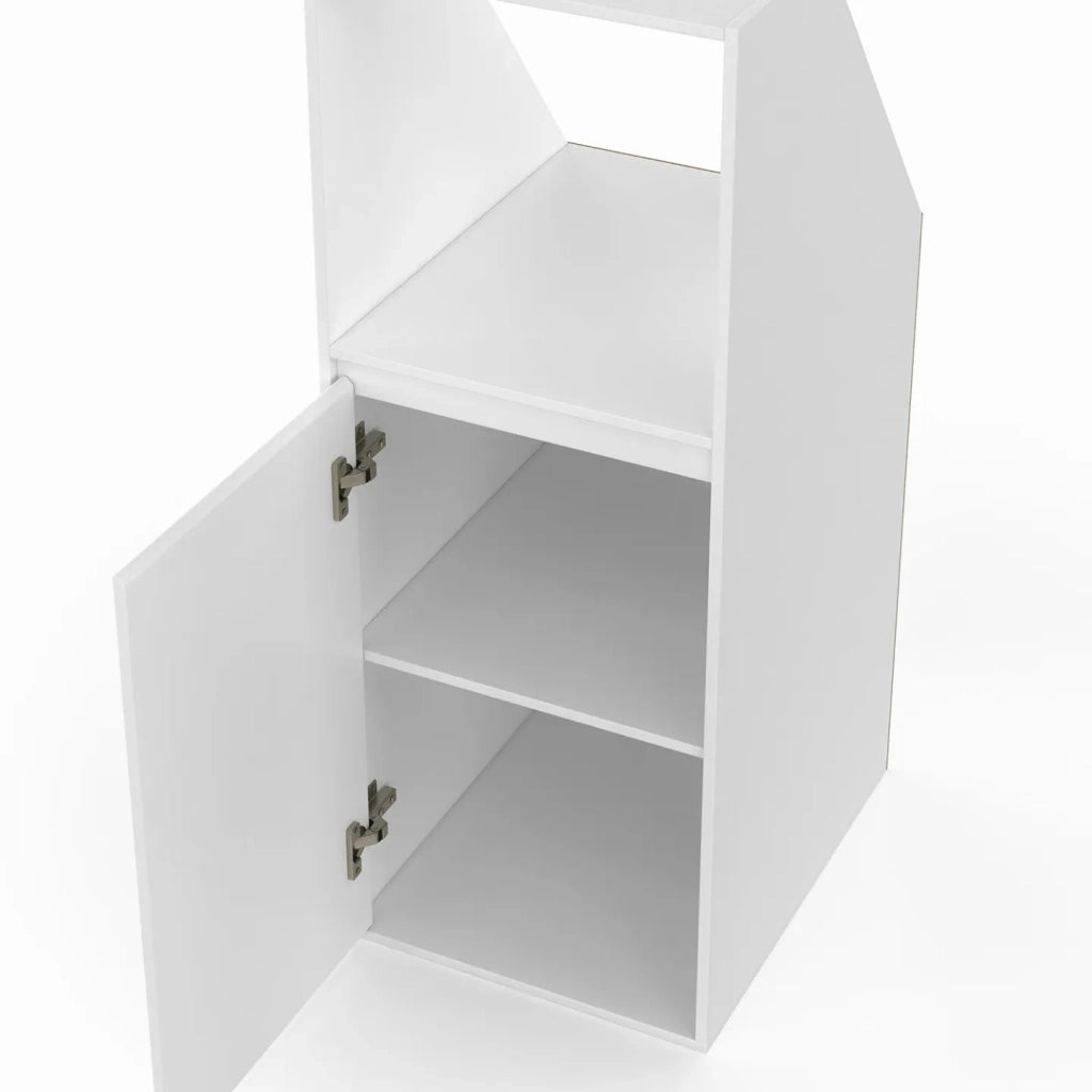 IDMarket - Armadio inclinato 1 anta e 1 nicchia TOMI 40 x 50 x 110/70 cm bianco