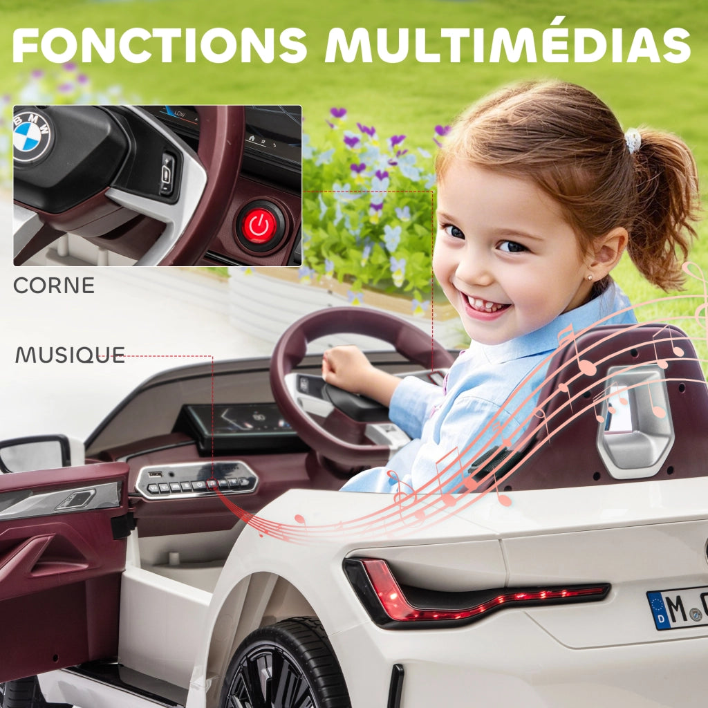 Auto elettrica per bambini BMW I4 12V con telecomando ¨C zephmum ¨C 115x67x45 cm Nero