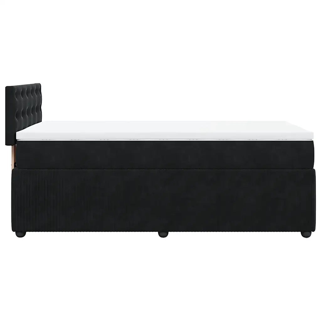 Giroletto a Molle con Materasso Nero 90x200 cm in Velluto 3289940