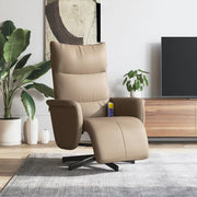 Divano Sedia-Poltrona Reclinabile Massaggi Poggiapiedi Cappuccino Similpelle 146478