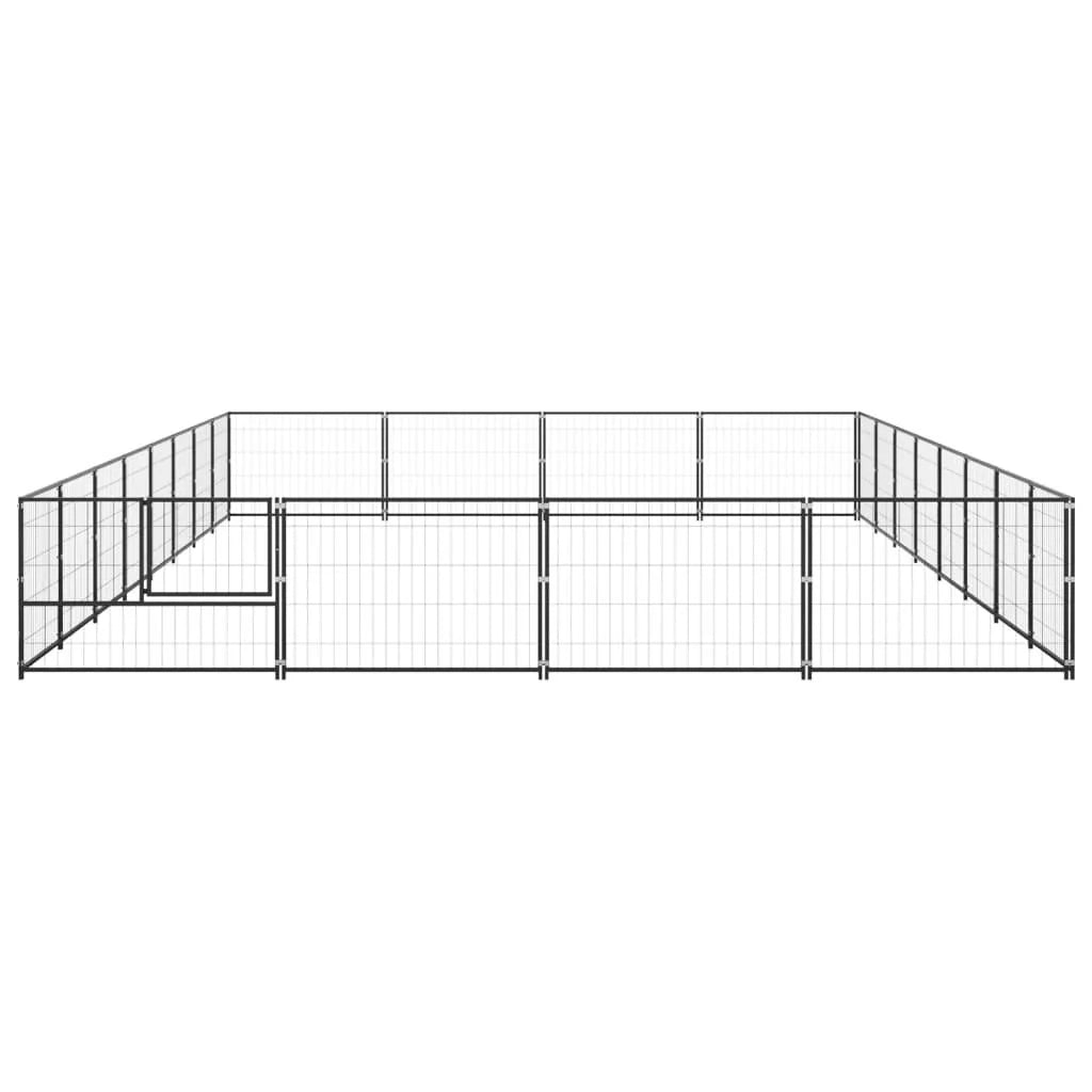 Recinto per animali da esterno per cani recinto per animali nero 32 m² acciaio 02_0000524