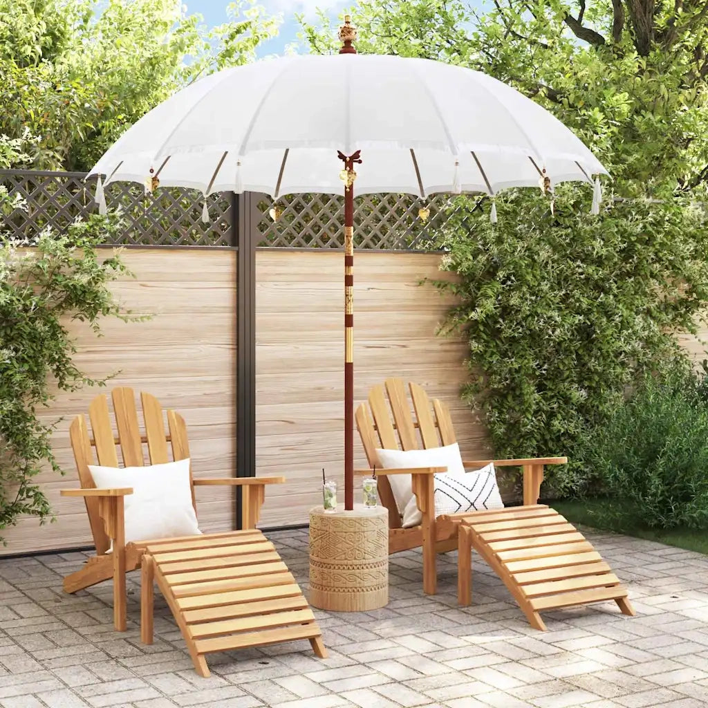 vidaXL Parasol Balinese Crema (210-220) x 260 cm