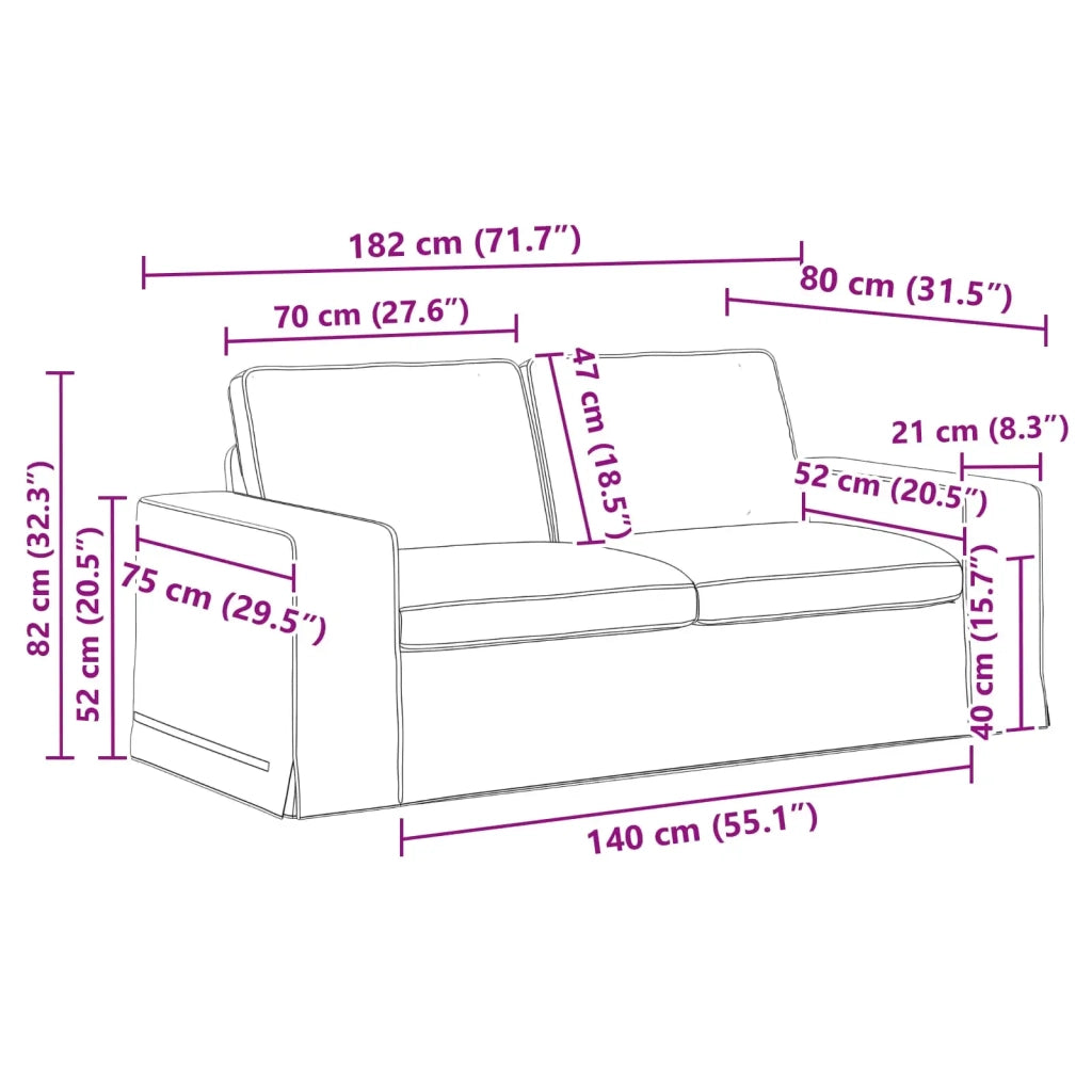 Set di divani 2 pcs Talpa 182 x 80 x 82 cm Tessuto
