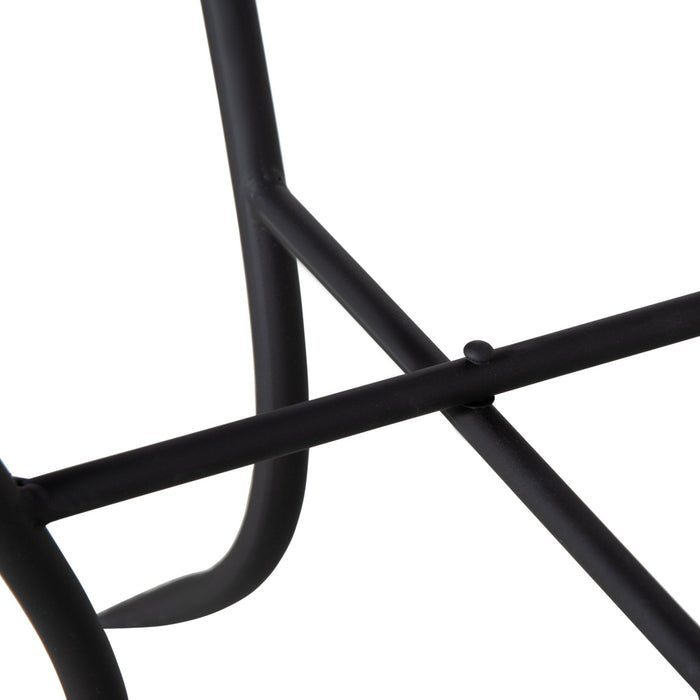 Tavolino da Giardino Ø35,5x53,5 cm in Metallo con Mosaico Blu