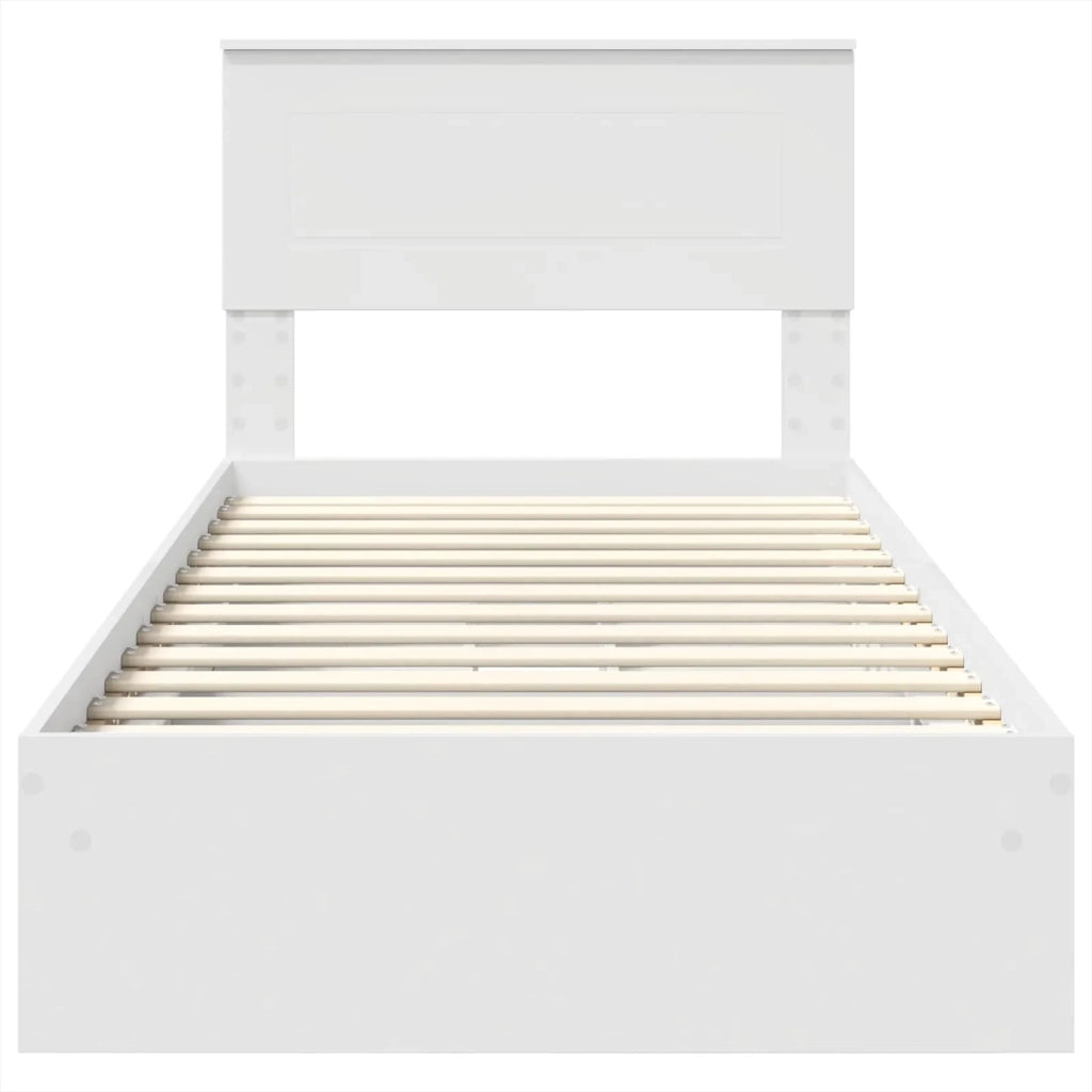 Letto con Contenitore Bianco 75 x 190 cm Legno multistrato 3408508