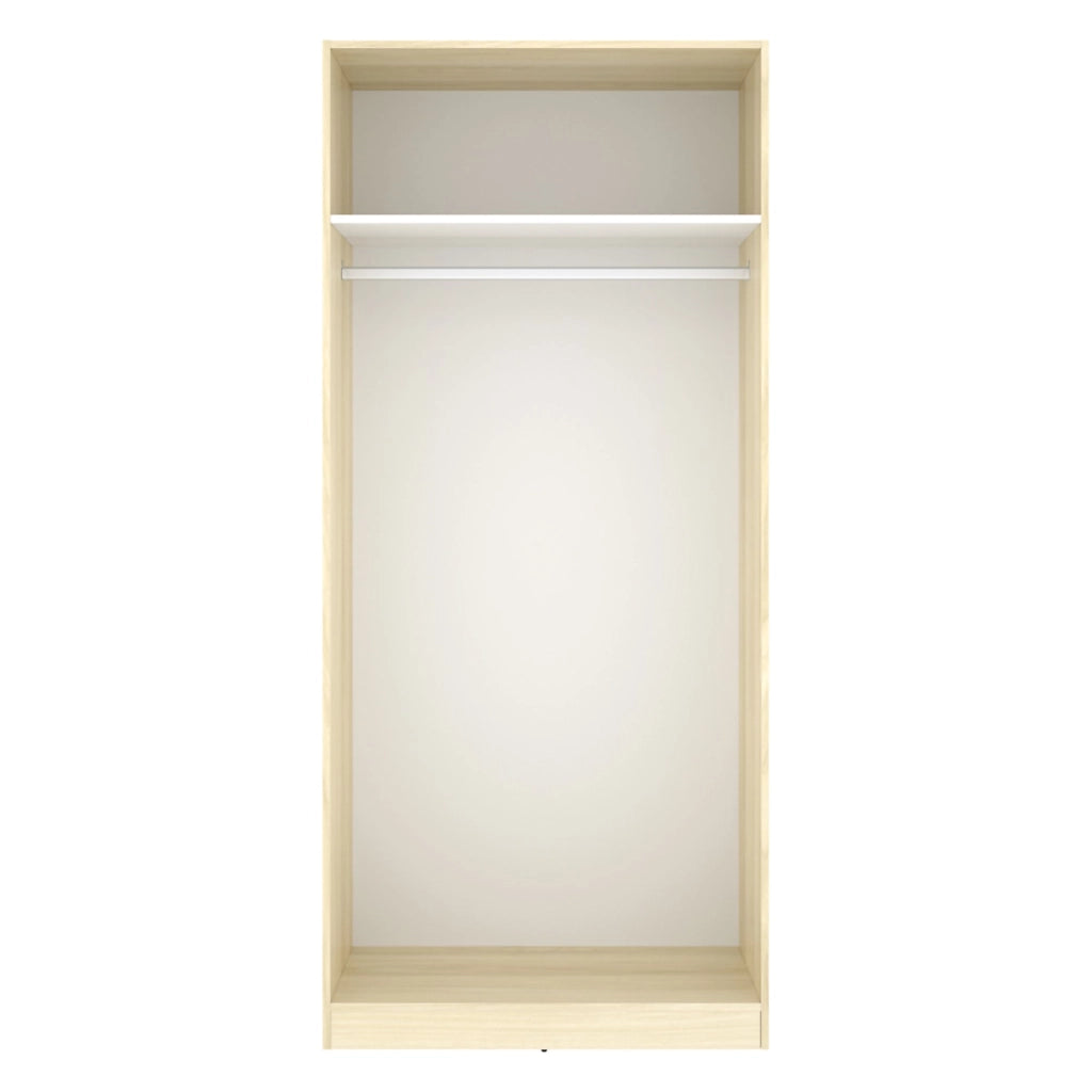 Armadio Camera da Letto Tulot, Guardaroba 2 Ante Appendiabiti, 51x204h cm Bianco