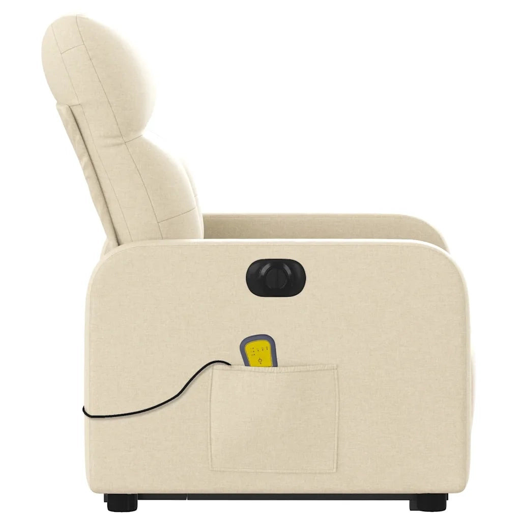 Poltrona Alzapersona Massaggiante Elettrica Crema in Tessuto 3206830