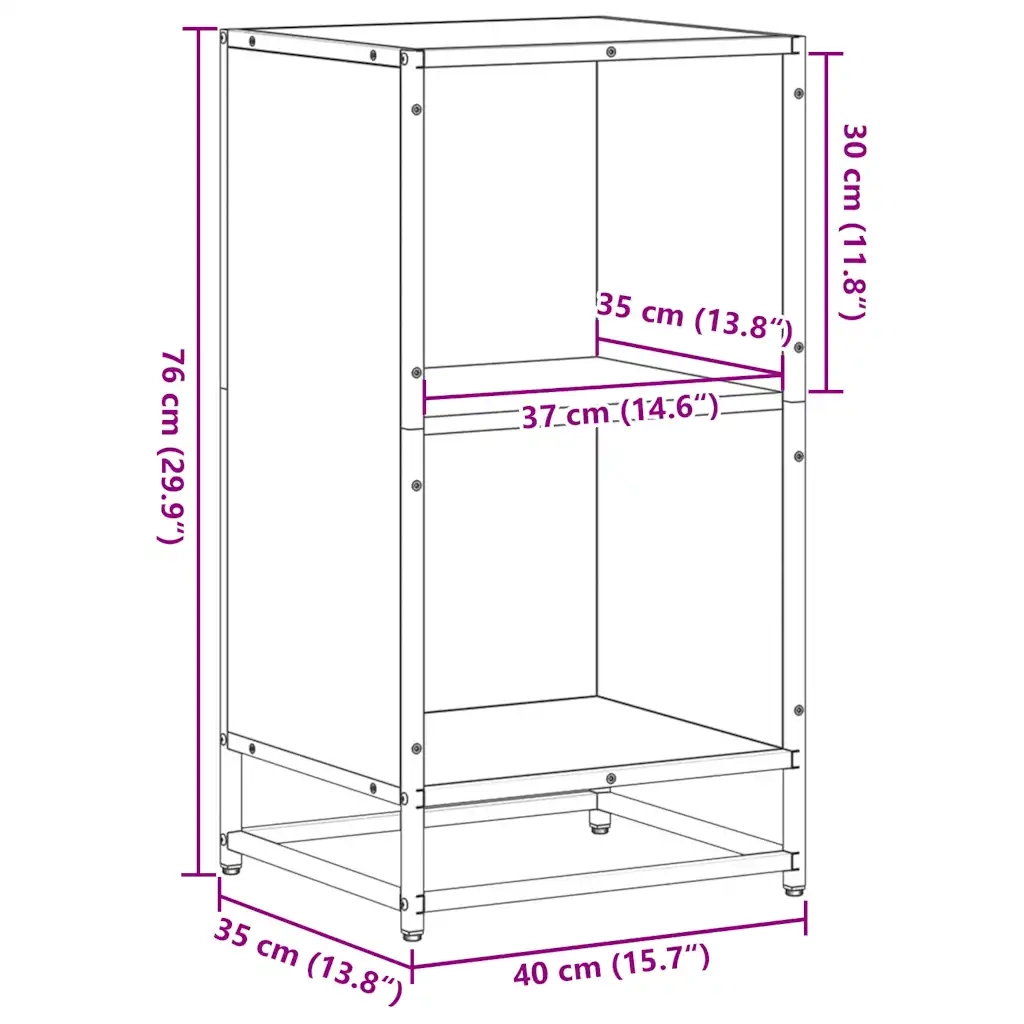 Libreria Rovere Fumo 40x35x76 cm in Legno Multistrato 849096