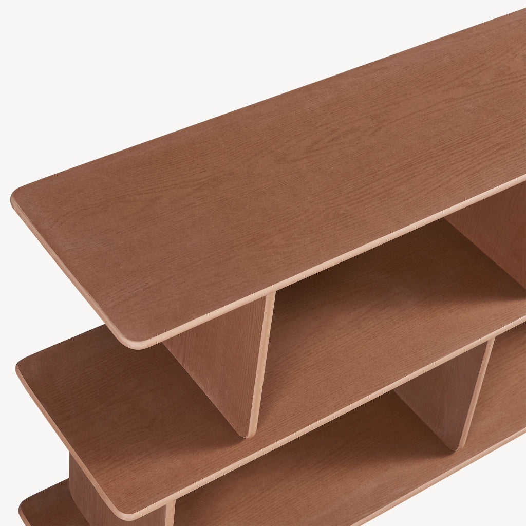Scaffale da Terra Gäljami con 4 Scomparti Aperti 160 x 35 x 74 cm - Effetto Noce [en.casa]