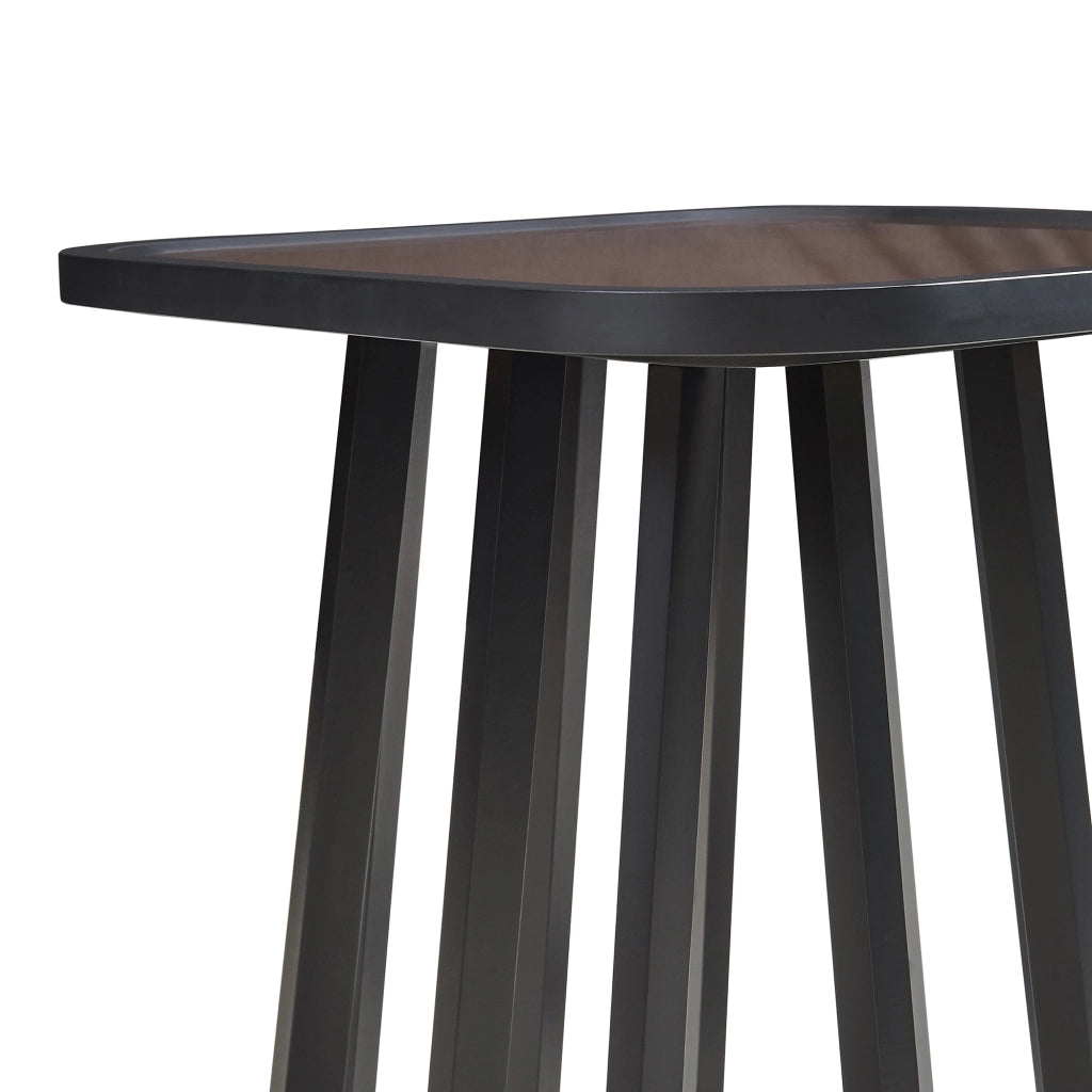 Tavolino Quadrato Burgess da Salotto 51x51x51 cm - Nero/Effeto Noce [en.casa]