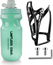 Porta bicicletta con borraccia da 21 Oz, sospensione bicicletta leggera con viti - borraccia bicicletta BPA libera per biciclette, biciclette da corsa, mountain bike, e-bike (verde)