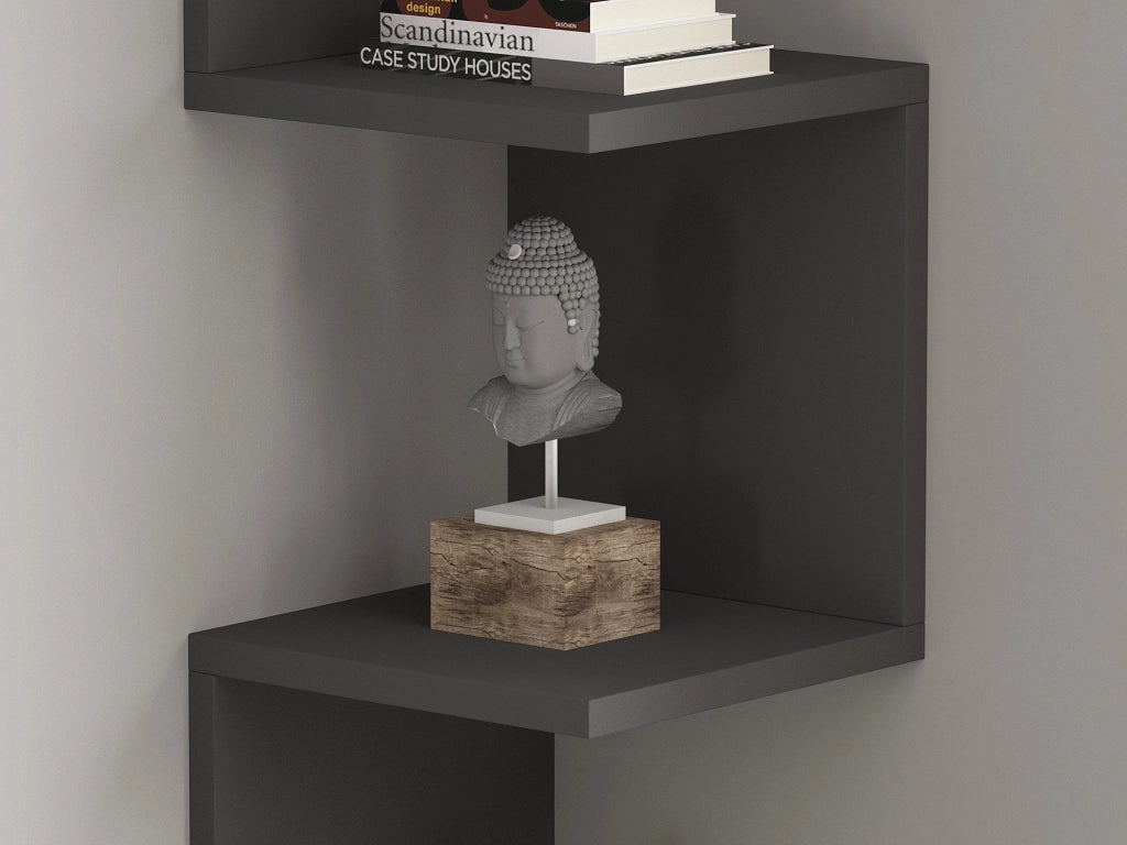 Budoni, Mensola 3 Ripiani, 105x25x25h cm Nero Antracite