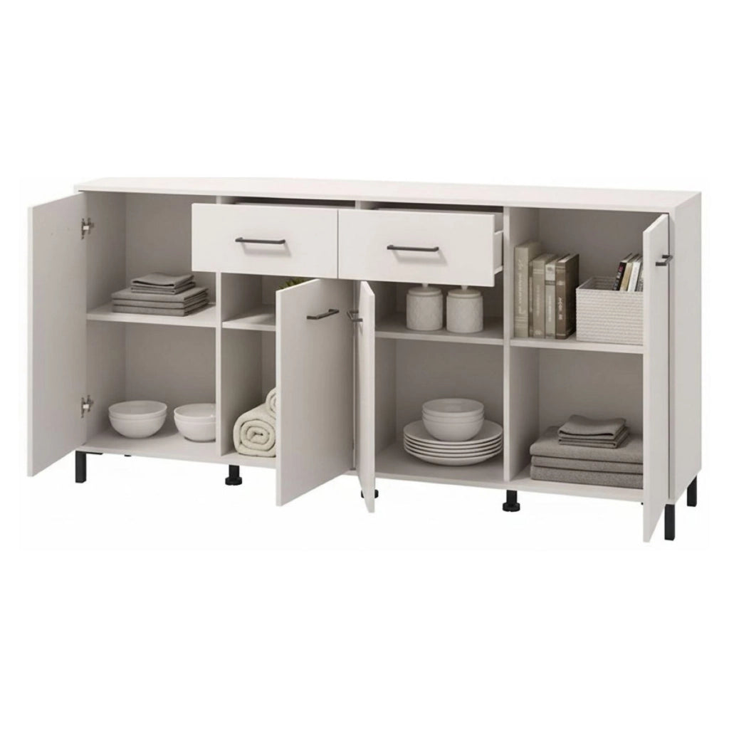 Madia Grondona, Credenza 2 Cassetti, 183x40x90h cm Bianco Crema
