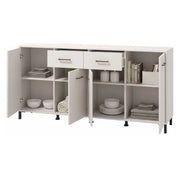 Madia Grondona, Credenza 2 Cassetti, 183x40x90h cm Bianco Crema