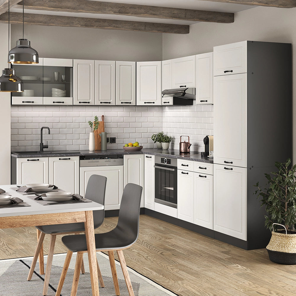 Mobile cucina angolare per sottotetto R-Line Bianco rustico/Antracite 75.6 cm con 1 porta Vicco
