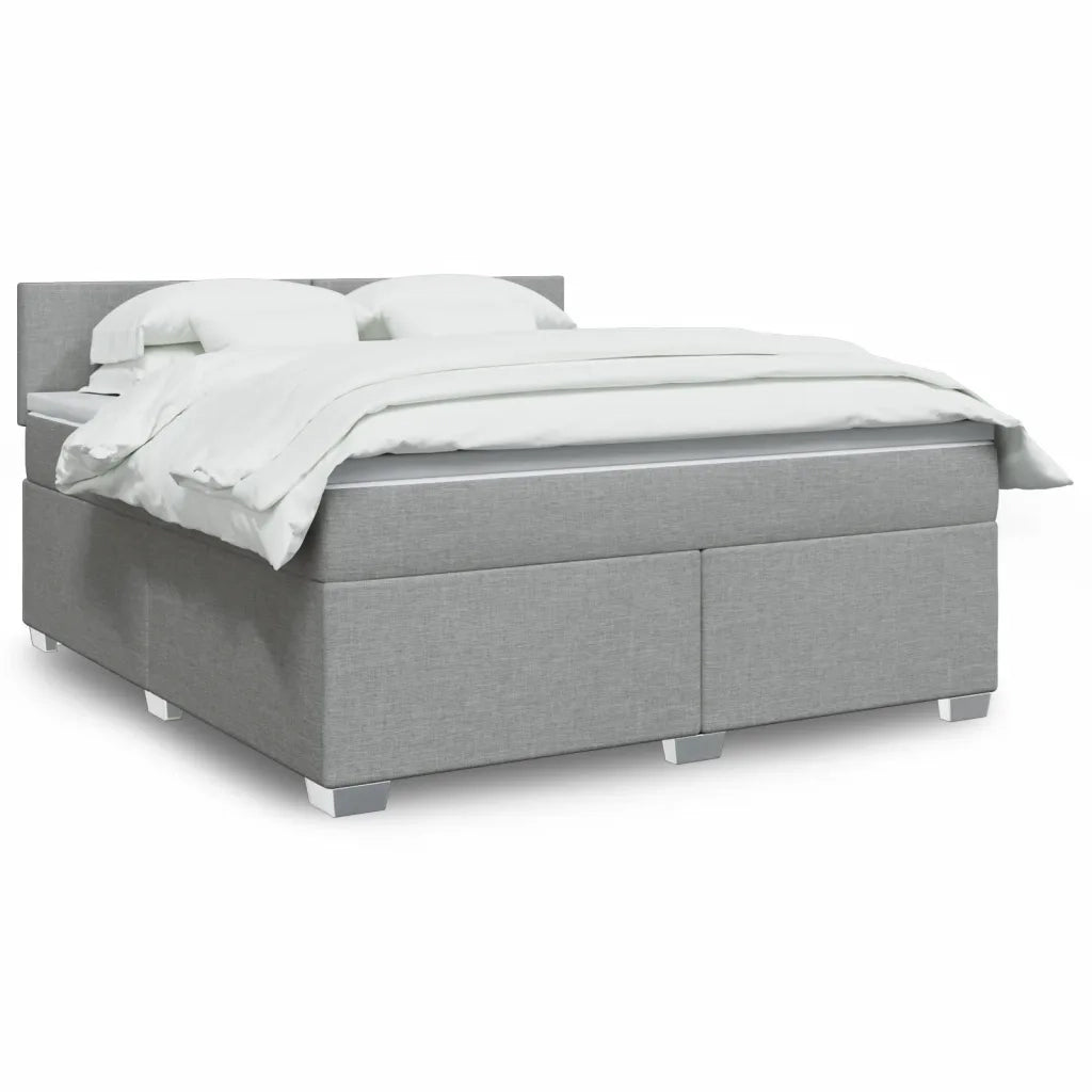 Giroletto a Molle con Materasso Grigio Chiaro180x200 cm Tessuto